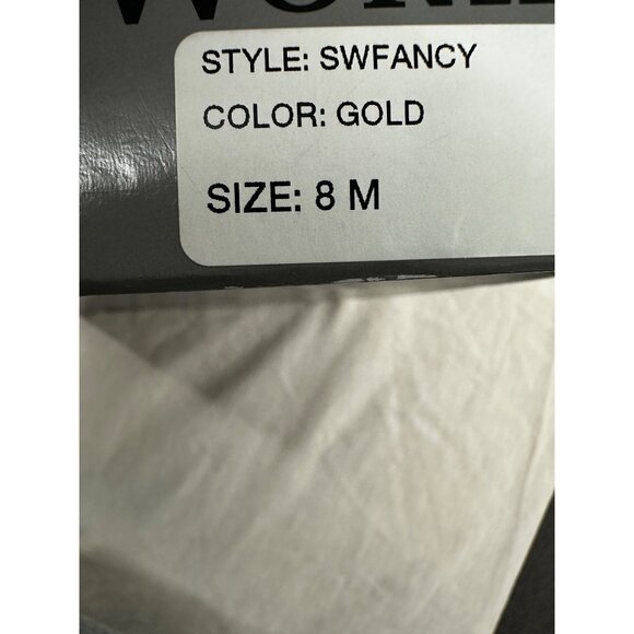 Studio Works Gold Open Toe Wedge Heels 8M With Strappy Design & Cushioned Sole - Picture 6 of 6